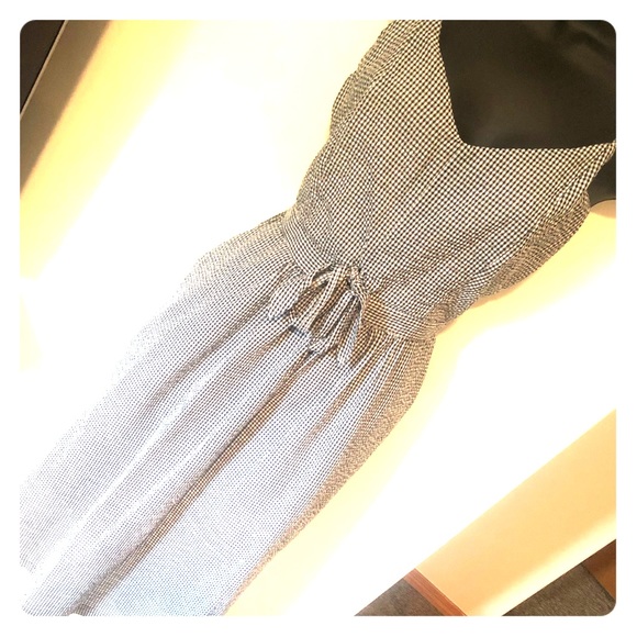 Black and white retro gingham midi dress - Picture 2 of 8